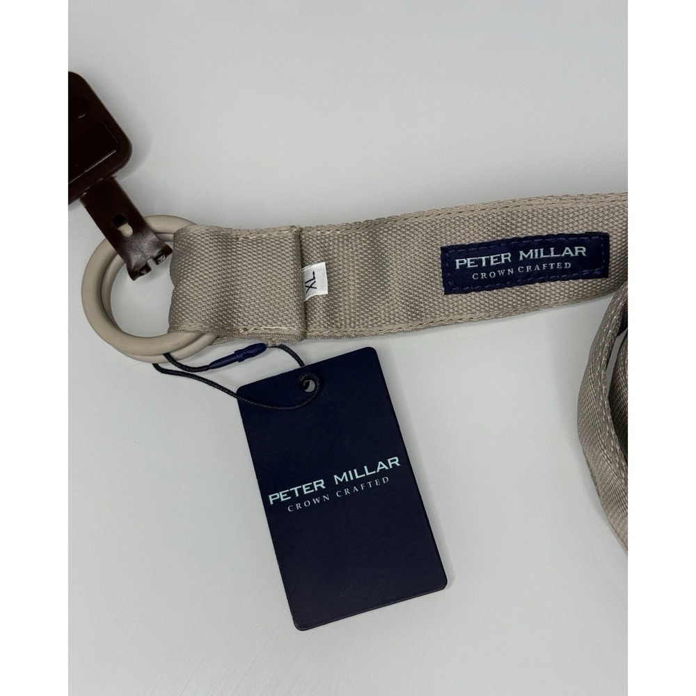 NWT Peter Millar Crown Crafted Khaki Canvas O-Ring Belt Size‎ XL Tan Beige